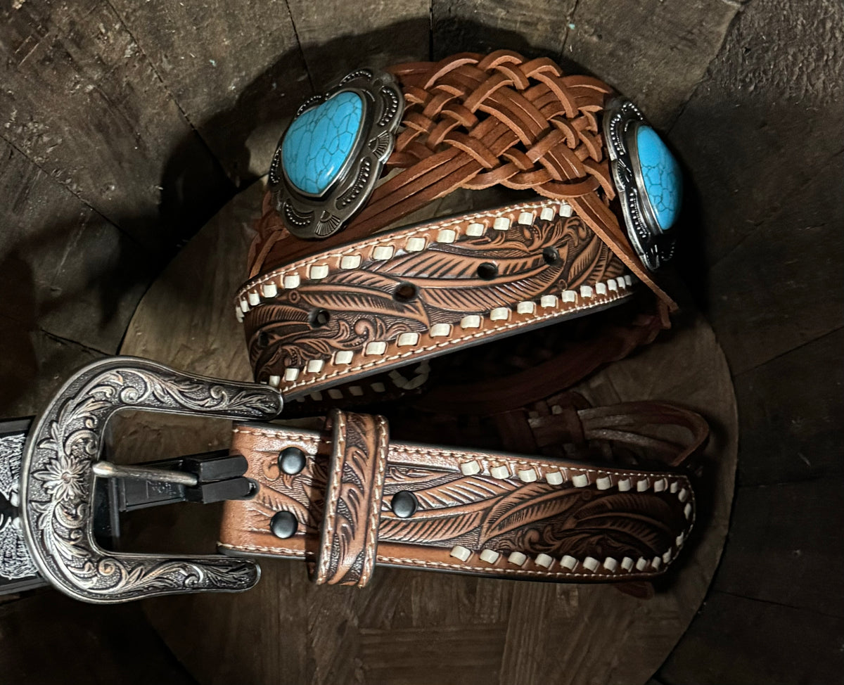 Genuine Leather Heart Concho Western Belt Heart Concho Belt | eBay main image 3