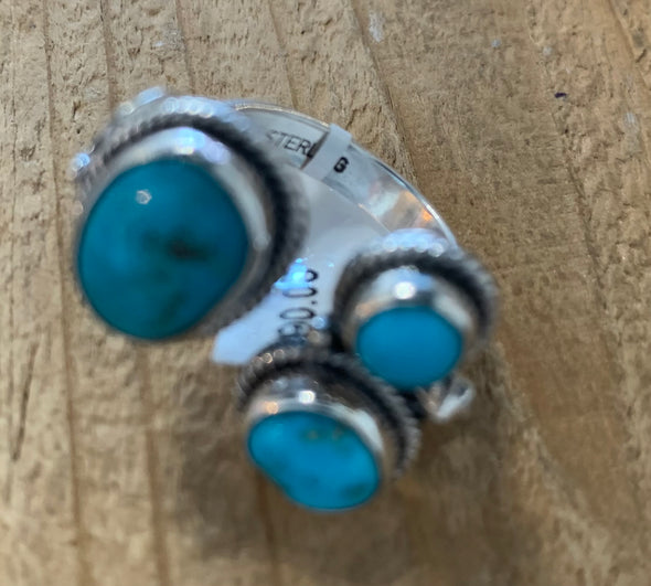 Addie, 3 Stone Turquoise Ring