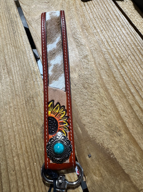 Myra Cowhide Wrist Strap Keychain