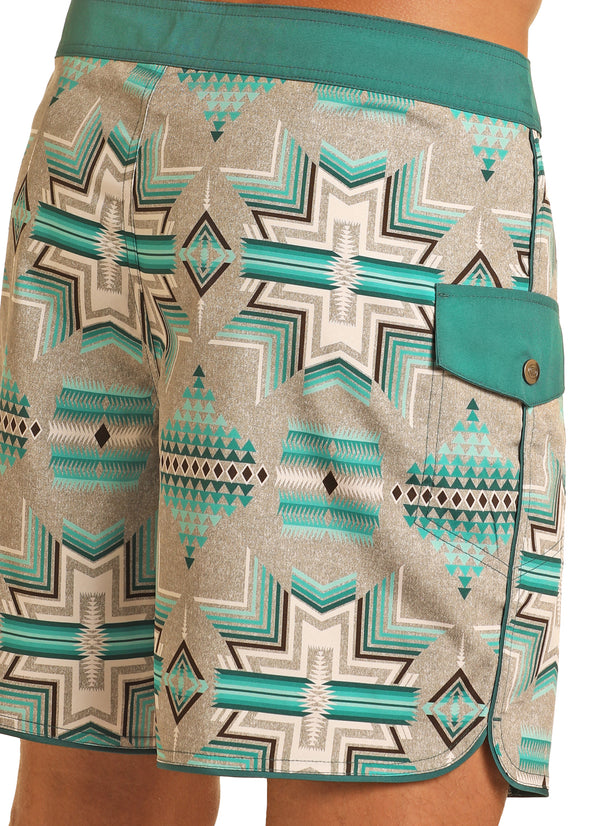 Rock N Roll Aztec Swim Board Shorts