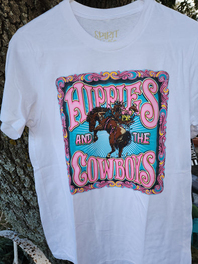 Spirit Bronc Hippies and the Cowboys T-Shirt for women
