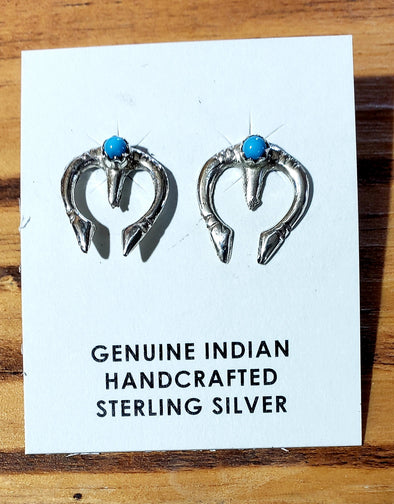 Small Sterling Oxbow with turquoise earrings