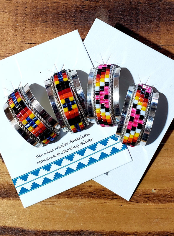 Multi Beaded Hugger earrings