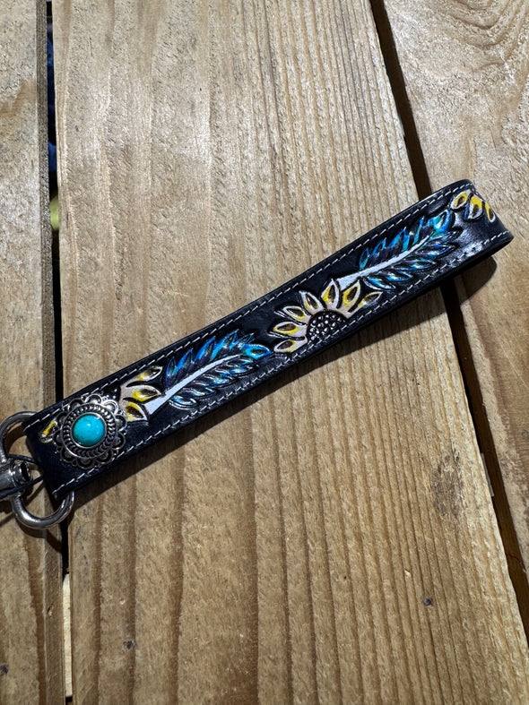 Myra Leather Wristlet Key Chain