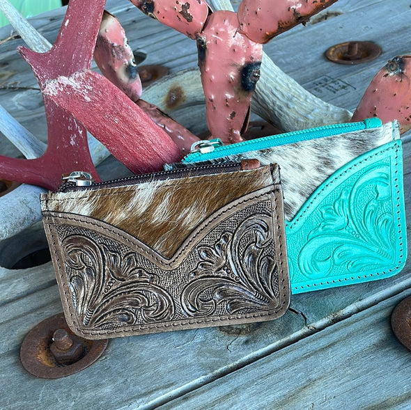 Tooled Leather & Cowhide Wallet