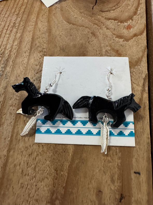 Black Obsidian Fettish Earrings and Necklace