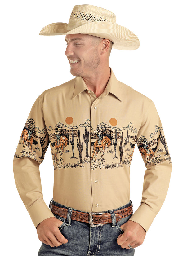 Panhandle Bronc Border LS Pearl Snap