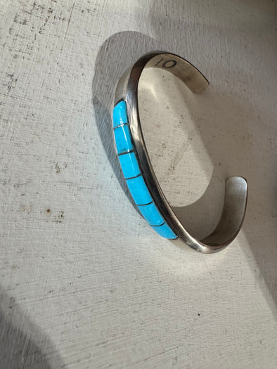 Number 10 Vintage Turquoise Inlay Bracelet