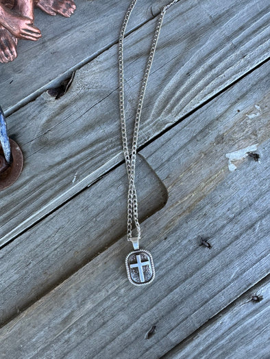 Western Scroll Cross Necklace