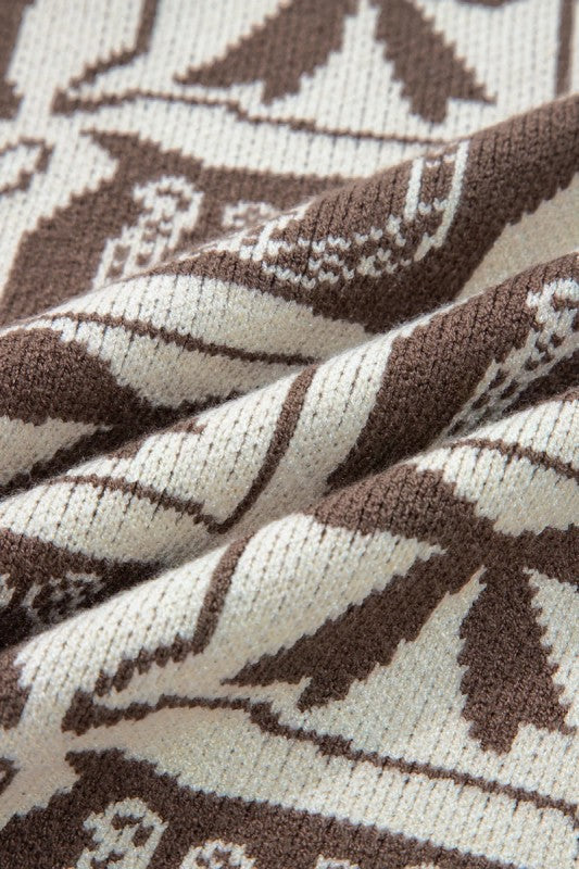 Western Bow and Horseshoe Print Sweater