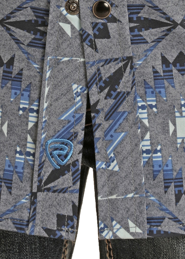 Rock N Roll Boy's Aztec Long Sleeve Blue