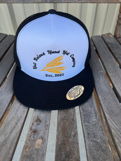 HRHHC Black and White Wheat Cap