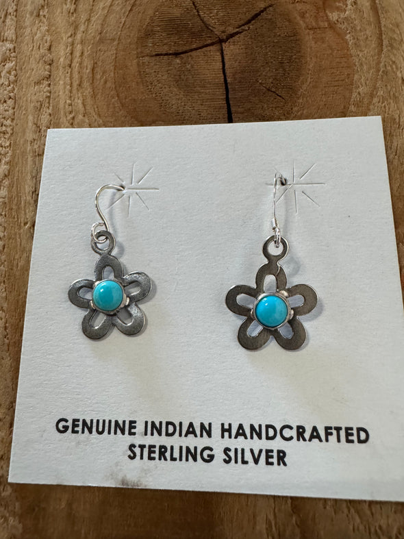 Sterling Silver Turquoise Flowers