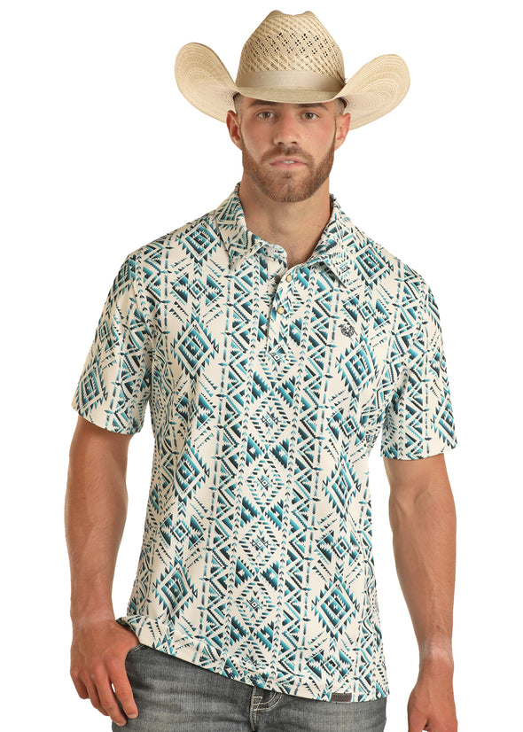 Panhandle Performance  Polo Aztec Blue