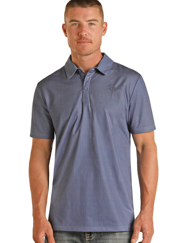 Rock N Roll Print Polo Shirt