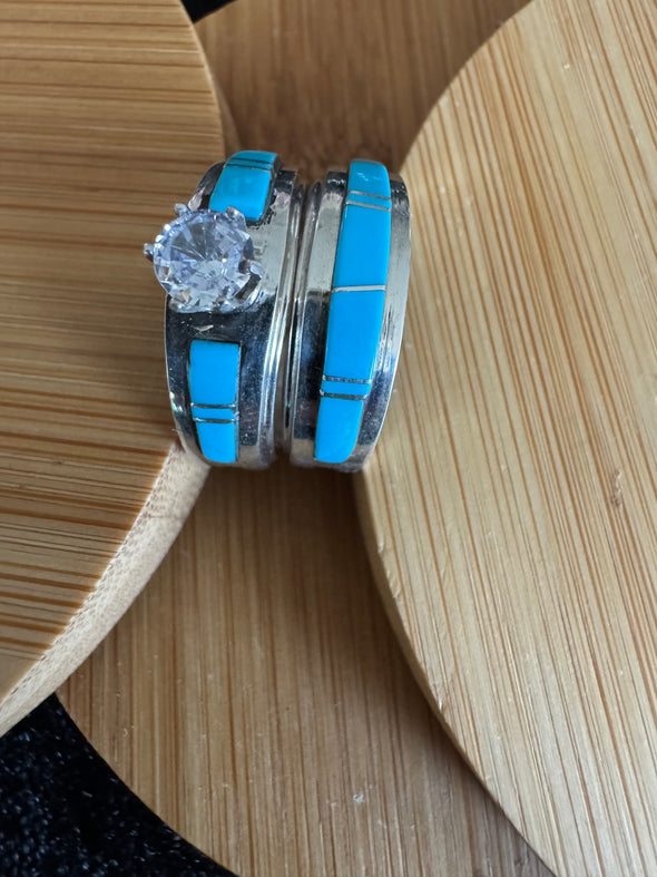 Turquoise ring and band Combo size 7.5