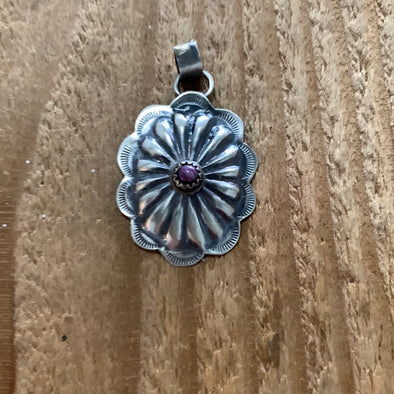 Concho Style Sterling Pendant