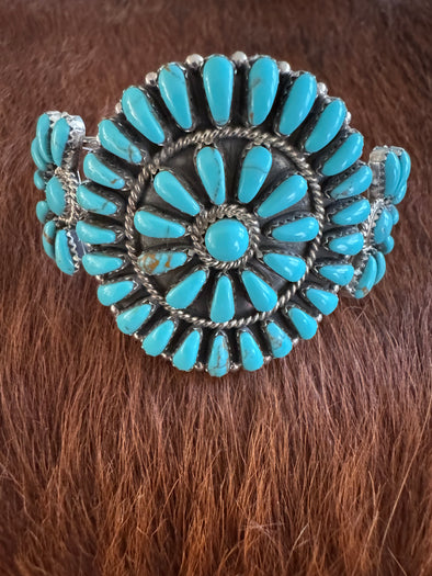 Devina Benally Turquoise Cluster Cuff