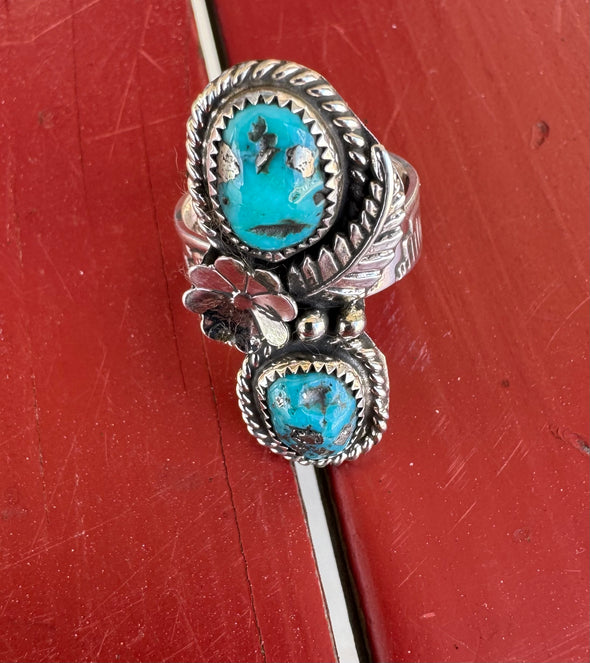 Christina Yazzie Kingman 2-Stone Ring
