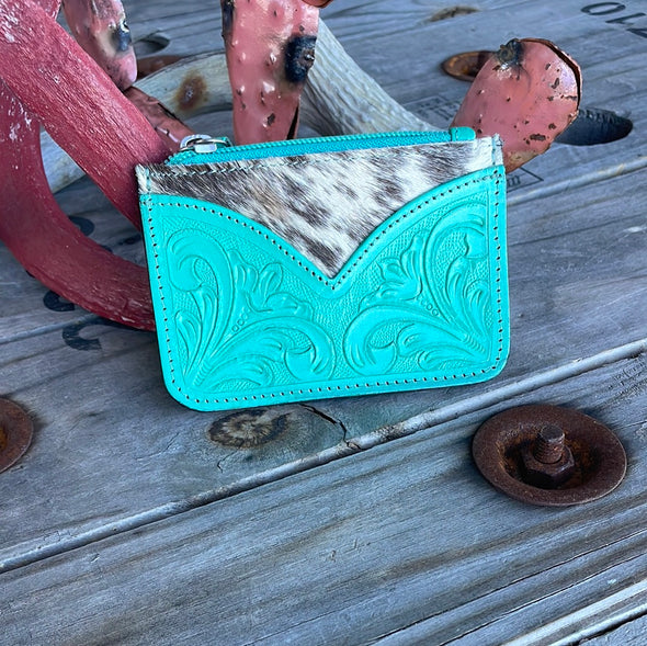 Tooled Leather & Cowhide Wallet