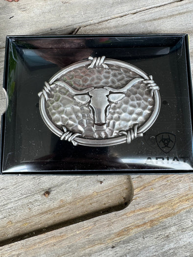 Ariat Oval Longhorn Belt Buckle