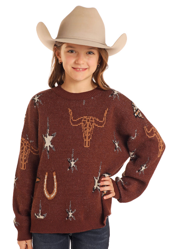 Girl's Rock N Roll Conversational Sweater
