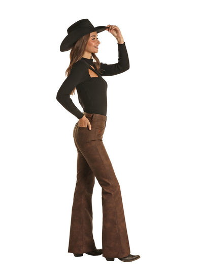 Rock n Roll Smile Pocket Faux Leather Trouser