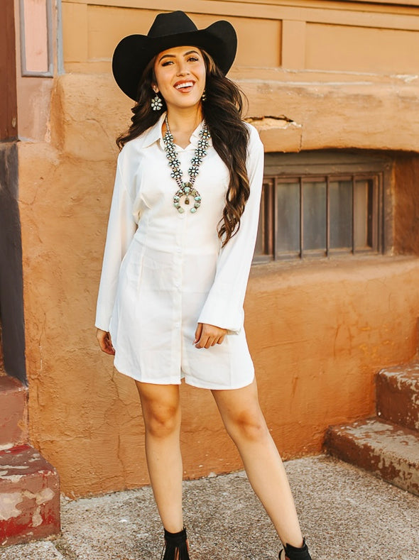 Ivory Button Down Dress