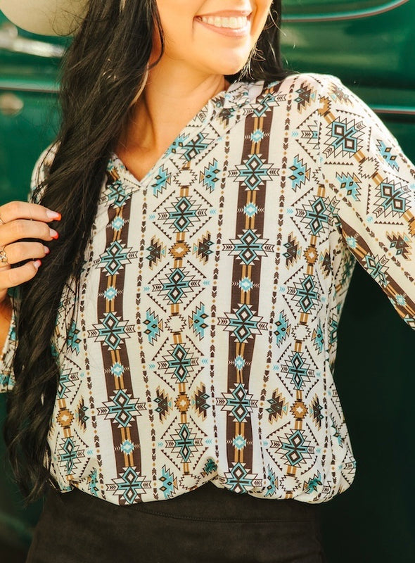 Aztec Print Top