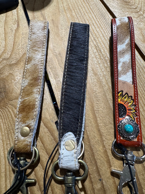 Myra Cowhide Wrist Strap Keychain