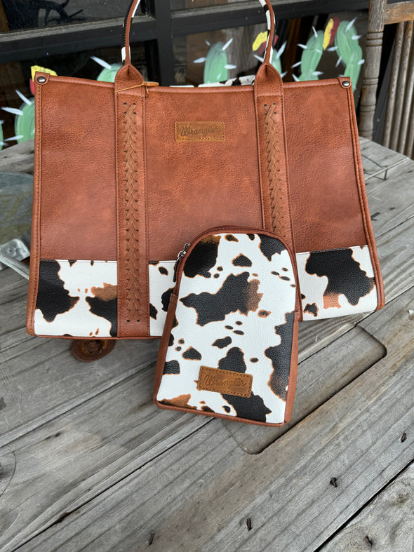 Wrangler Cowhide Print Tote