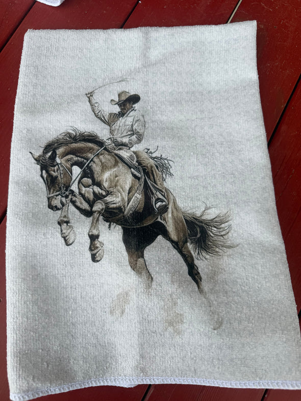 Bucking Bronc Cup Towel