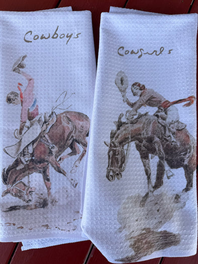 Bucking Horse Cup Towel