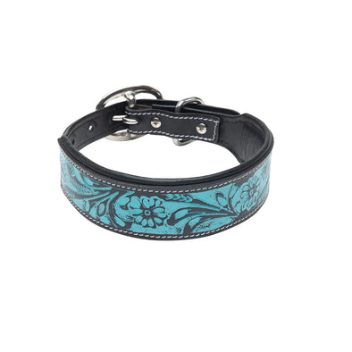 Myra Durango Daisy Hand Tooled Dog Collar