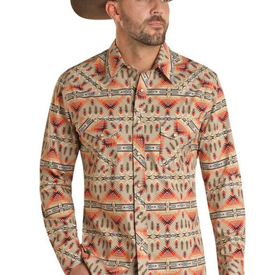 Long Sleeve Aztec Snap Shirt