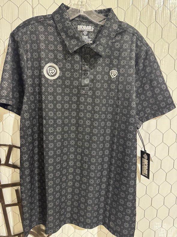 Rock n Roll Medallion printed polo