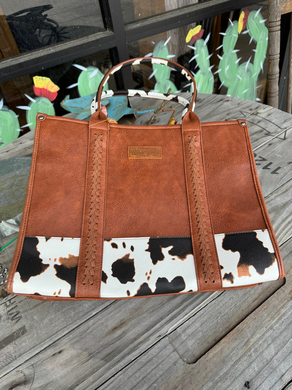 Wrangler Cowhide Print Tote