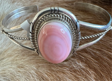 Dave Skeets Pink Conch Sterling Cuff