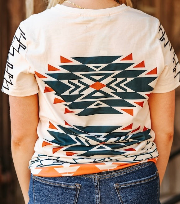Cream Boot Aztec Print Top