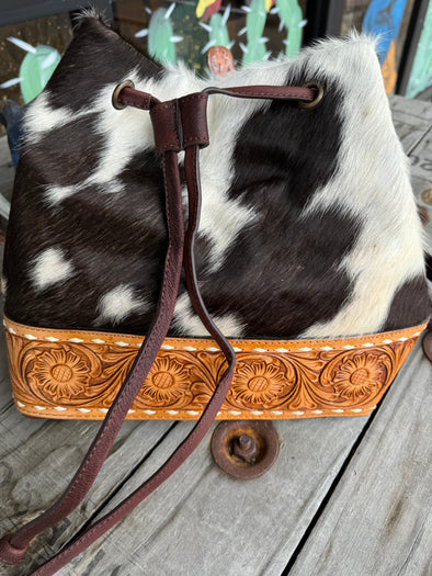 Cleburne, Cowhide Bucket Bag