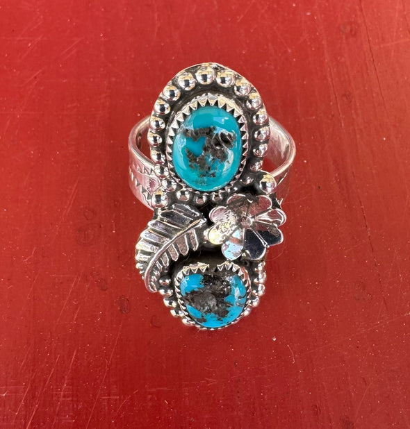 Christina Yazzie Kingman 2-Stone Ring