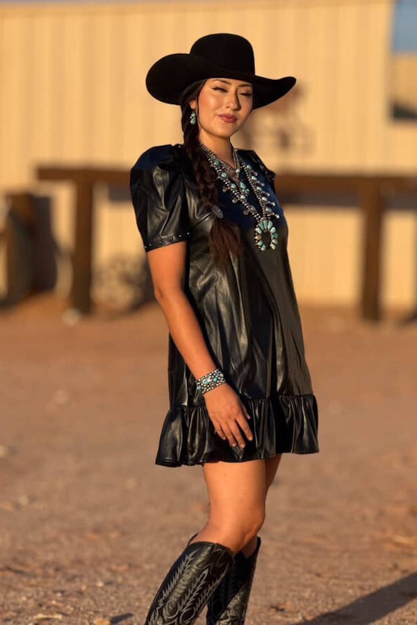 Black Faux Leather Dress Black Faux Leather Dress