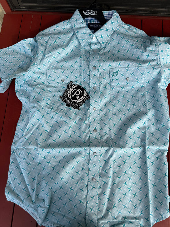 Panhandle Select SS Geo Print Blue