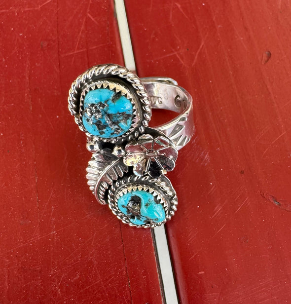 Christina Yazzie Kingman 2-Stone Ring