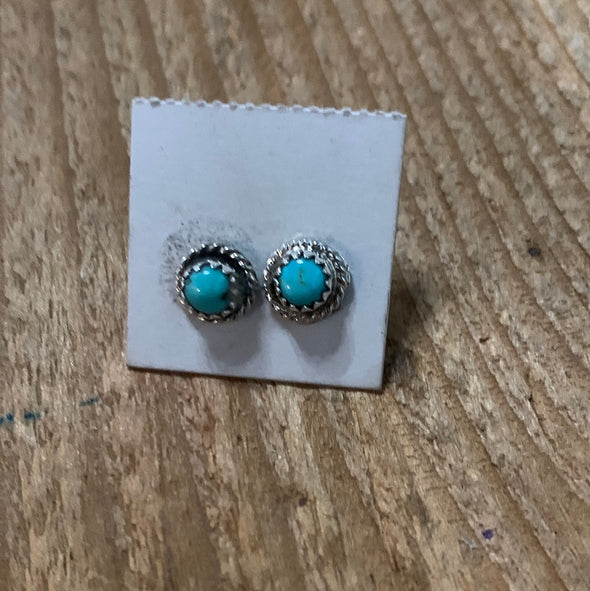 Small Round Turquoise Studs