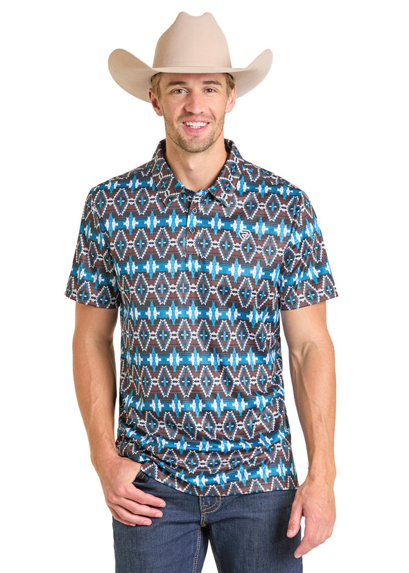 Men’s Aztec Rock N Roll Denim polo