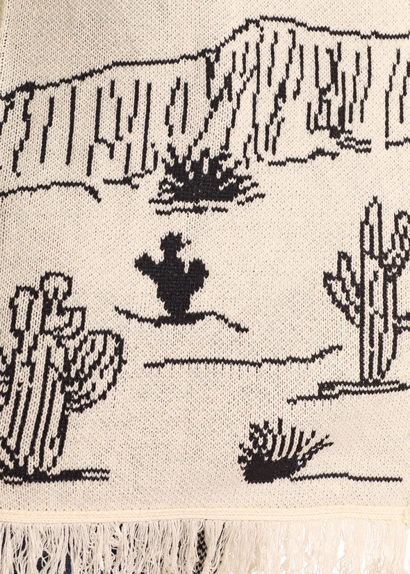 Rock N Roll Fringed Desertscape Sweater