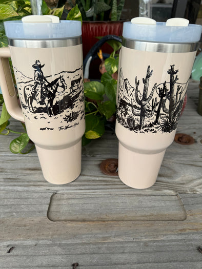 Large Western Print Cups