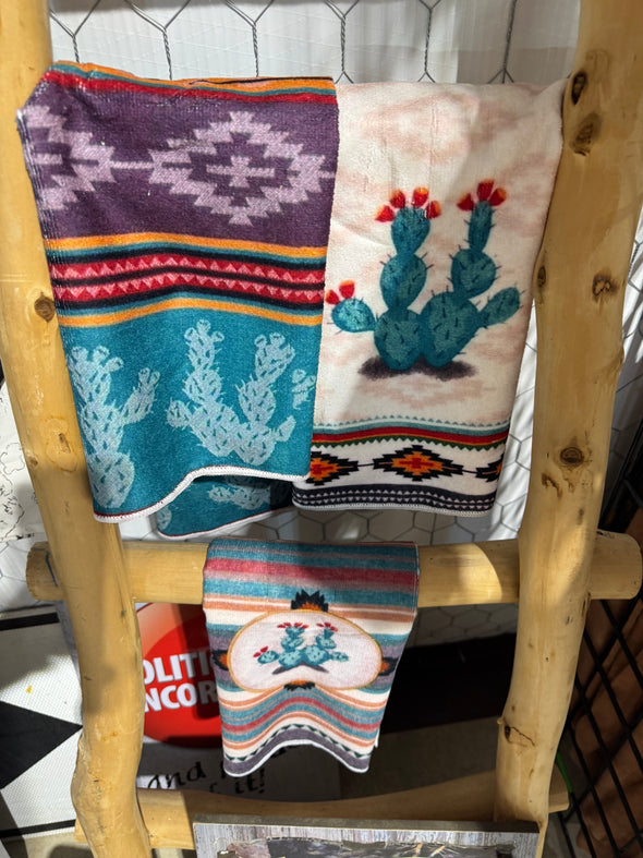 Aztec Serape Cactus Cup Towel