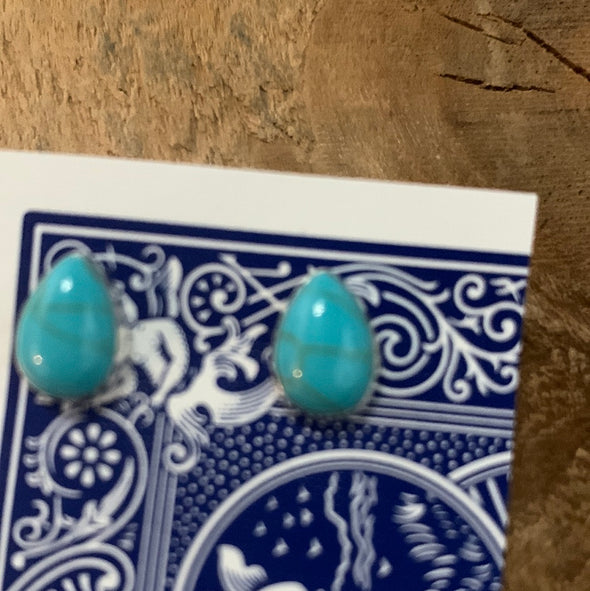 Teardrop Turquoise Studs